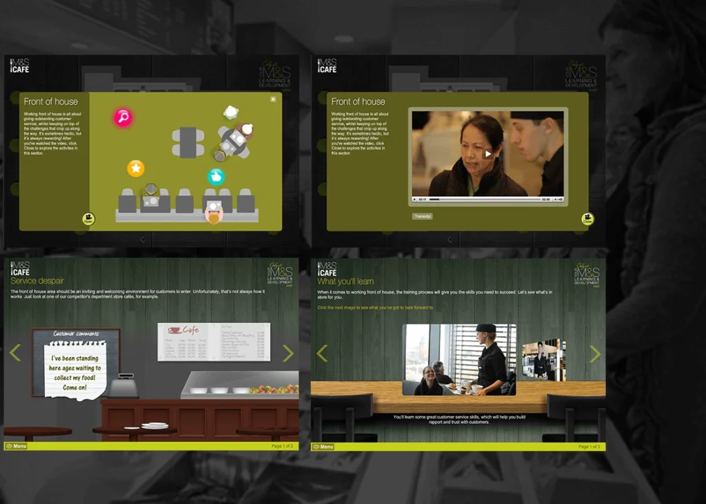 Screenshot of the M&S learning solution