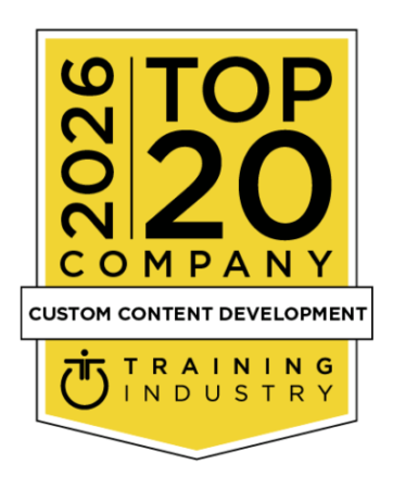 Image of the badge for Top 20 Custom content development training industry awards