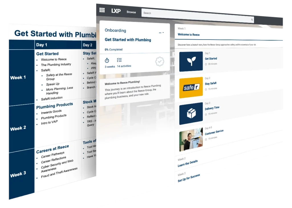 Screenshot of Reece Group's learning solution