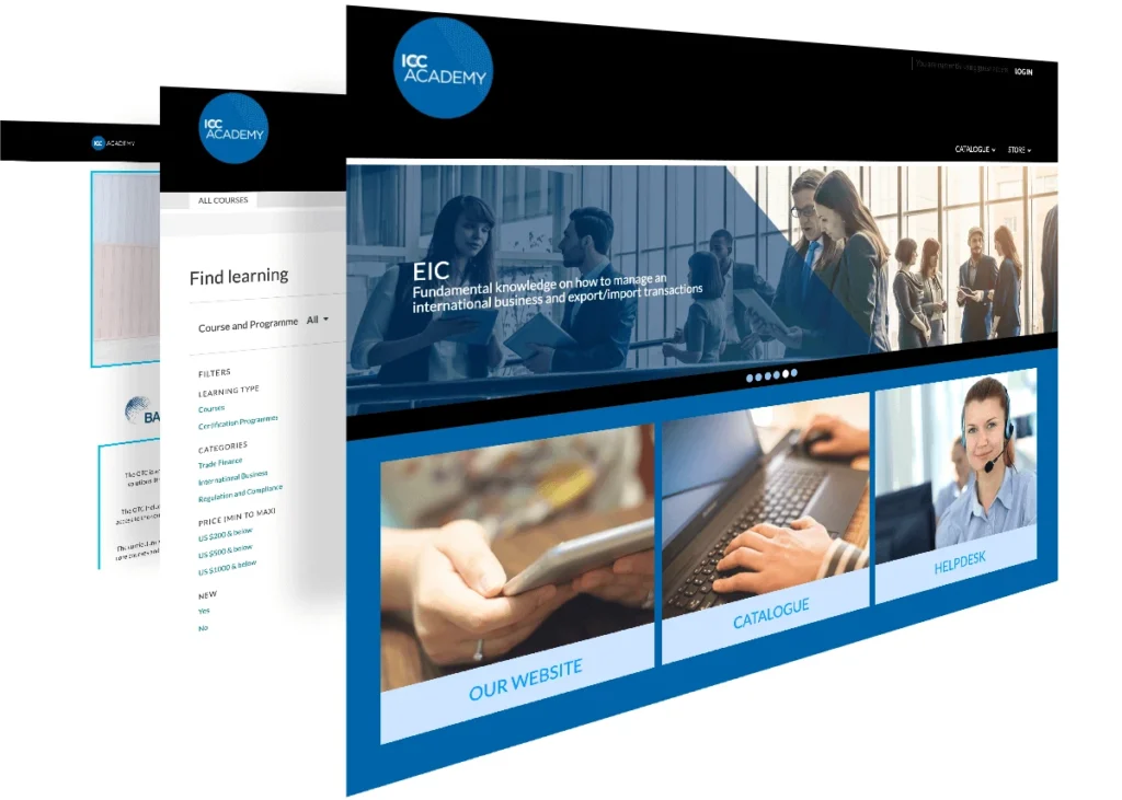 Screenshot of the ICC Academy's learning solution