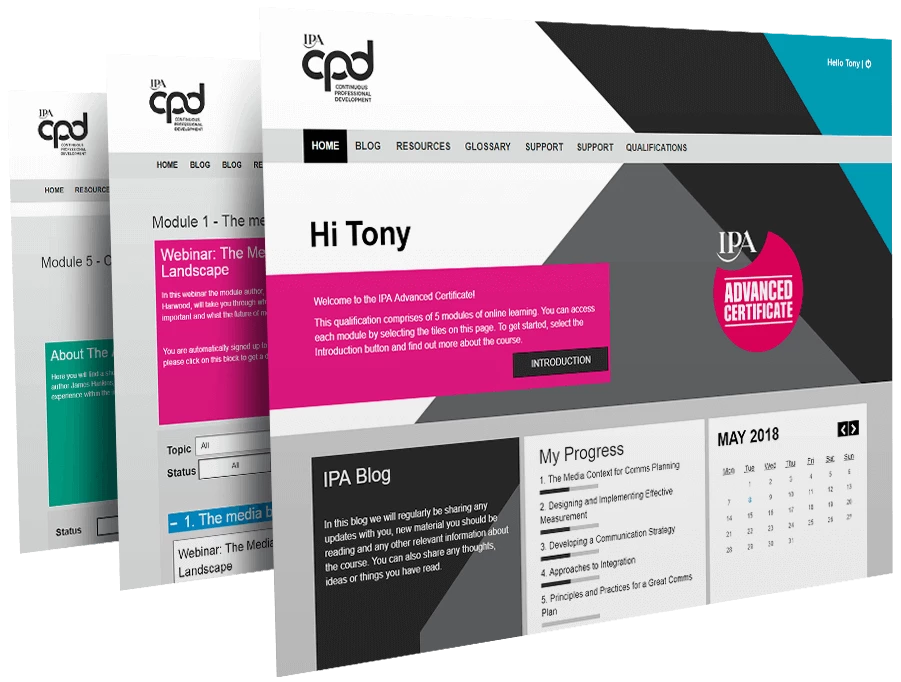 Screenshot of IPA's learning solution