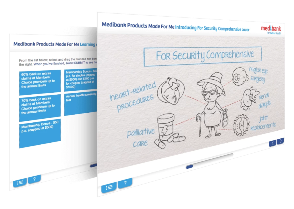 Images of Medibank's online solution