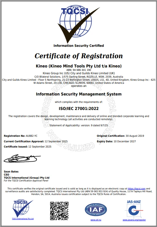 ISO27001:2022 Certificate