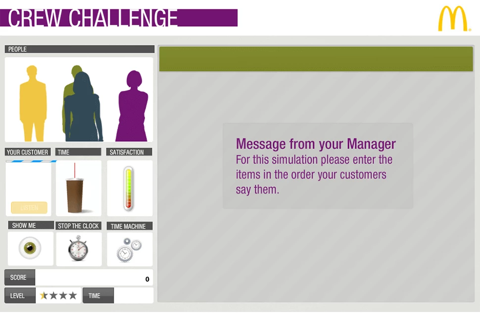 Screenshot of the McDonald's learning solution