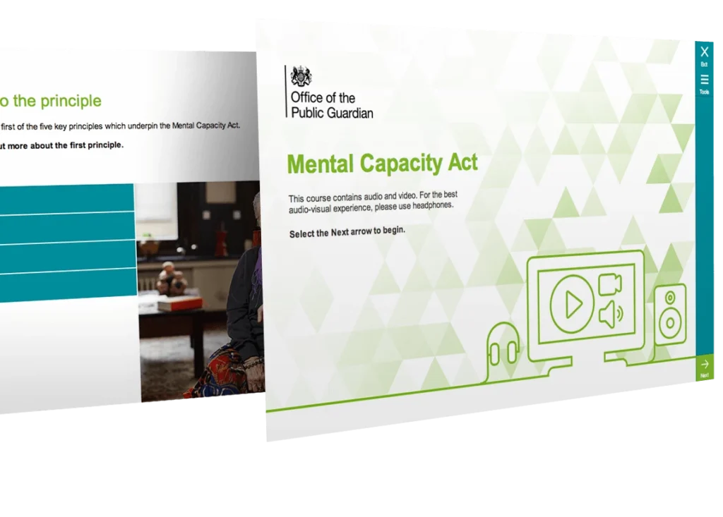 Screenshot of the learning solution for the Office of the Public Guardian