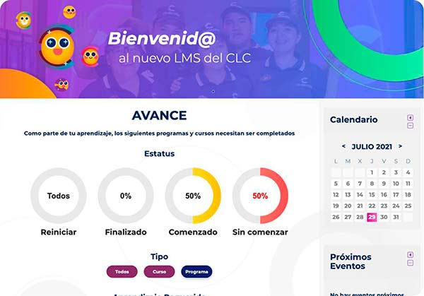 Screenshot of the completion dashboard in Totara