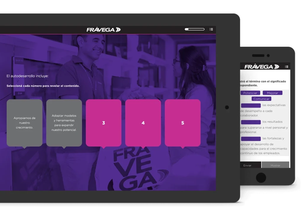 Screenshot of Fravega's learning solution