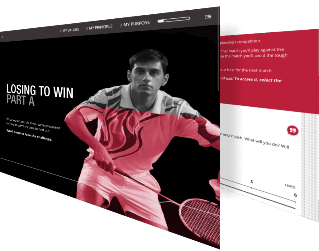 Screenshot of ASADA's learning solution