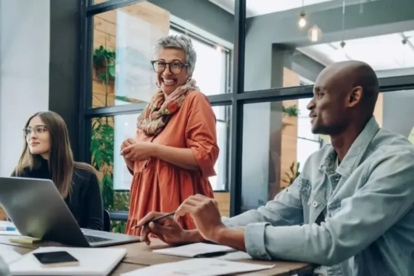 workshop group talking