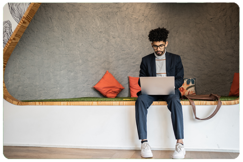 young professional on laptop